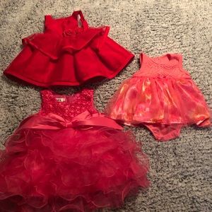 0-3 Month baby girl dresses/sleepers/onesies